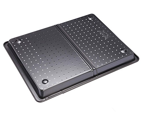 Zenker 6539 Herdbackblech ausziehbar, perforiert 370-520 x 330 x 30 mm, black metallic - 2