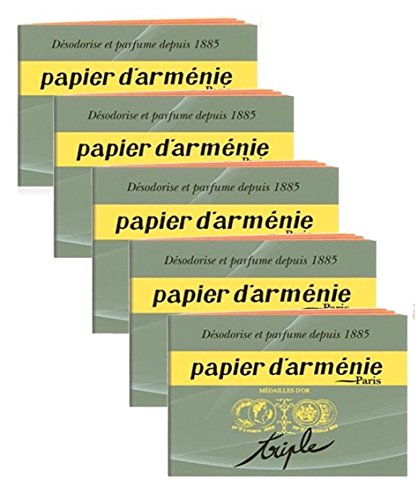 Papier d’armenie – Armenisches Papier – 5 x Briefchen von 12 Blätter 3 Streifen. - 3