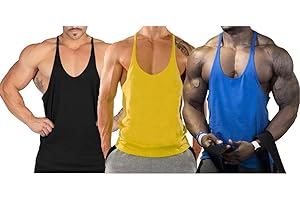Ychnaim Muscle Gym Stringer Tank Tops para Entrenamiento Culturismo Chaleco Deportivo Racerback Algodón