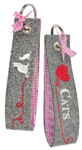 Preisvergleich Produktbild Filz Schlüsselanhänger Katze grau