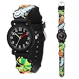 AIKURIO Kinder Uhr Analog Quarz 30M Wasserdicht mit 3D Cartoon-Muster SilikonBand AKR007