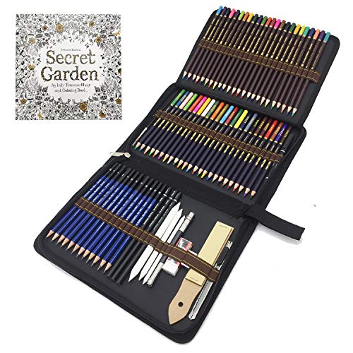 Crayons de Dessin, 72 pcs Crayon de Croquis et Crayons de Couleur -Taillés pour Coloriage et Dessin - Cadeau Idéal pour Artistes, Adultes et Enfants