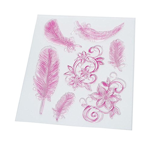 fomccu Silikon Federn Muster Stempel für DIY Craft Scrapbooking Dekorieren 1 Set - 5