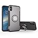 Produktbild Shinyzone Ring Stand Hülle für iPhone XS Max, Kohlefaser Anti-Rutsch Kompatibel mit Magnetischer Autohalterung Dual Layer TPU + PC Design Schutzhülle für iPhone XS Max-Grau
