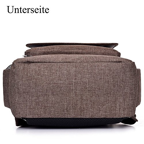 Laptop Rucksack, BRINCH Anti-Träne geräumig Reise Knapsack Rucksack Hikingtasche Studenten College Schulter Rucksack für 17 – 17,3 Zoll Laptop / Notebook / Macbook Computer, Braun - 9