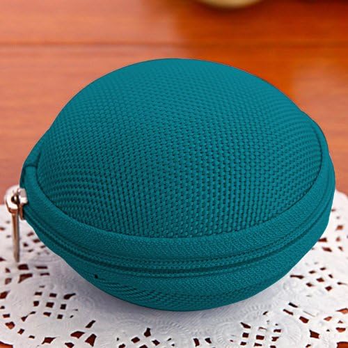 Cute Round Hard Storage Case for Earphone Headphone Earbuds SD TF Cards mini Bag (Green 07)