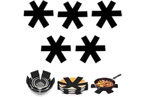 WeddHuis 5 PCS Protector de Sartenes, Tapetes para Sartenes, Resistente al Calor, Lavable, Placas de Protección Apilables (20cm)
