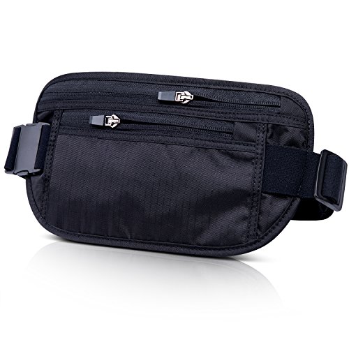 Book's Cover ofPochette Voyage Sécurité FREETOO Ceinture Antivol RFID Sacoche Discrète Protège Vos Infos PersonneVoyageCourirVie Quotidienne Randonnée Pour Femme et Homme Noir