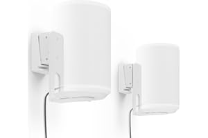 PUTORSEN Support mural pour haut-parleurs Sonos Era 100, pivotant, inclinable, gestion des câbles, pour un meilleur plaisir audio, supporte jusqu'à 3 kg (2 supports, blanc)