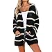 Produktbild FeiBeauty 2018 Wickelkleid Frauen-Lange Hülsen-Gestreifte Offene Vordere Strickjacken-Pullover- Taschen-Oberteilen Cardigans Casual Langarm Open Front Color Block Strickpullover