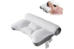 FARYODI Anti-snarkkudde, sidosovarkudde, ergonomisk nackstödskudde för sido-, rygg- och magesovare, skumkudde
