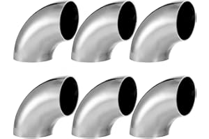 YOUEON 6 Pcs 2.5" 90° Exhaust Elbow Pipe, 304 Stainless Steel Mandrel Bend Elbow Thickness 1.5mm, Exhaust Pipe Tubing for Car Modified Exhaust System, Stair Handrail, Exhaust Application