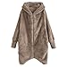 Produktbild Geilisungren Damen Plüsch Mantel Winterjacke Full Zip Wintermantel Warm Flaumige Shaggy Faux Pelz Jacke Hoodie Frauen Große Größen Irregulär Winter Outwear Cardigan Übergangsjacke mit Kapuze