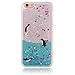 Produktbild KSHOP Handytasche Hülle für iPhone SE / iphone 5 / iphone 5S mit Flüssigkeit - Hartschale Backcover Case Schutzhülle Cover Wasser mit Schneekugel Sterne glitzernd Bling Bling Transparent mit Muster Animation - Pinguin