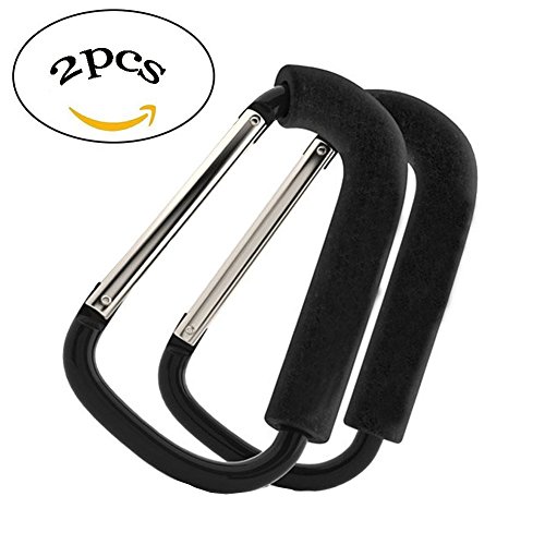Wady 2 pcs solide Grande durable Poussette Mousqueton Crochets momie Clip Poussette Sac à provisions support