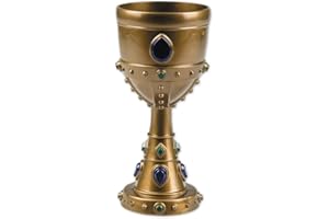 Amakando Verre à vin médiéval décoré / 18 cm avec Une capacité de 25 cl en Couleur Or/Graal du Roi Arthur/Extactement ce qu'il Faut pour soirée costumée & fête médiévale