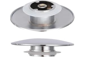 FCALVY MDYNI Lot de 2 bouchons de vidange pour évier de salle de bain - 66 mm - Bouton poussoir de rechange scellé avec joint en caoutchouc - Bouchon pop-up pour lavabo