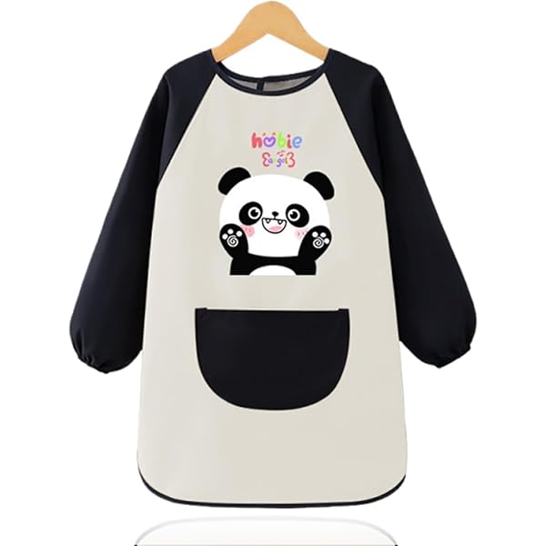 T-shirt à Manches Longues Pour Filles Et Garçons - Chemise Pour Enfant - Tablier Avec Poche - Mignon Imprimé - Artiste - Peinture - Tabliers à Manches Longues, Jaune, 2-4 Ans