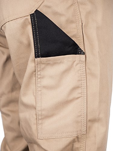 TMG® – Herren Latzhose für Tischler/Stuckateur – strapazierfähig – Sandfarben - 4