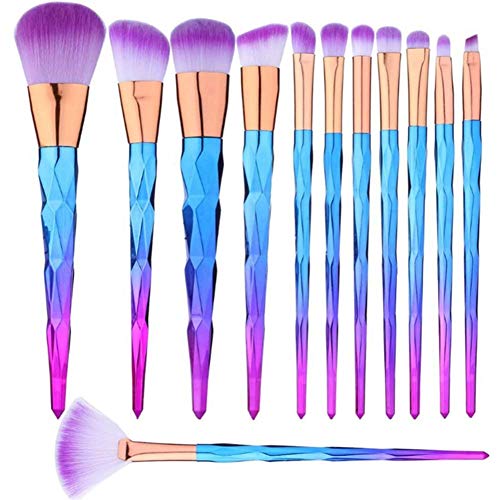 Chianrliu Makeup Brush Set, Professional and Soft Beauty Brushes for Face and Eye Cosmetic, Synthetic Foundation, Blending Concealer, Powder, Cream, 12 pcs (Color1)