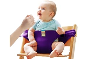 ONATISMAGIN Sièges chaise haute sécurité pour bébé, harnais chaise haute portable pour tout petit, siège sécurité d'alimentation lavable pour la maison/voyage/shopping/restaurant (Violet)