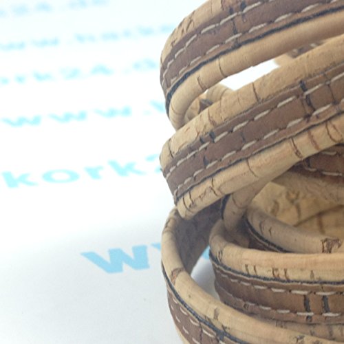 EKB-Korkband Harmonie zweifarbig, veganer Leder-Ersatz, 10mm breit, 1m Länge - 3
