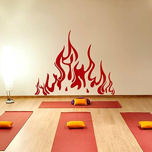 DecorRooms Fire Flame Decal Vinyl Wall Sticker Fireplace Home Decor Fire Flame Art Design Decal for Living Room