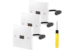 Acmerota Single Port HDMI Wall Socket Single Port HDMI Wall Plate Panel Faceplate AV Audio Wall Face Plate Socket Decorative Face Cover Mount Panel for Hotel Home Office Building Home Theater