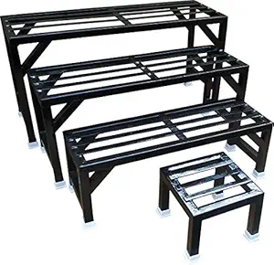 A-One Steels Iron Matka/Planter Flower Pot Stand for Home Decor, Office, Garden, Balcony Decor, Kitchen - (Black, Pack of 4)