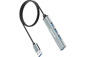 Hub USB - Câble 120cm - Lemorele 4 Ports Adaptateur USB avec 1 USB 3.0 5Gbps et 3 USB 2.0, Ultra Fin USB Hub pour MacBook, Ordinateur Portable, Disque Dur, Clé USB, Souris, Clavier etc