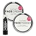 Technic Halloween Make Up Set White Foundation Cream White Powder and Matte Black Lipstick