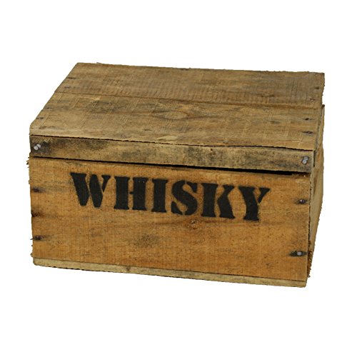 Whisky Holzkiste, mini (21x27x14,5cm), Vintage, Weinkiste, Obstkiste mit Deckel und Aufdruck - 2