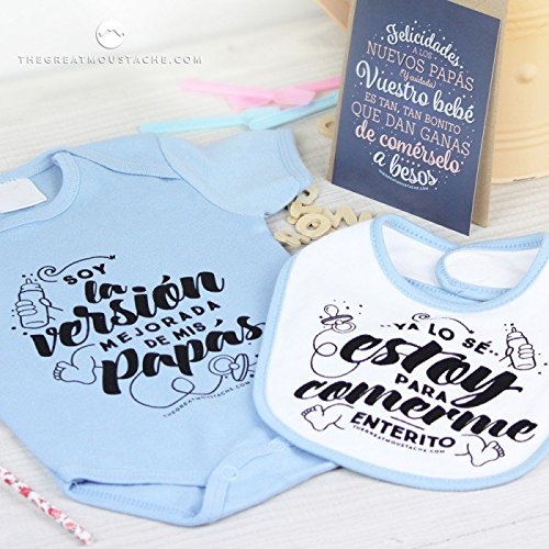 The Great Moustache - Kit - Tenéis El Bebé Más Bonito Del Mundo Color Azul, Talla 0-6 Meses
