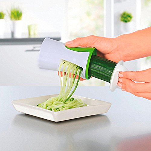 Gemüse Spiralizer, Zucchini Spaghetti/Pasta/Nudel Maker Spirale Gemüse Schneide für Kartoffel Karotten mit drei Stahl klingen - 7