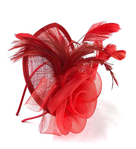 Large Red Headband Hat Fascinator Ladies Day Races Ascot
