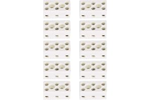 OKBYY Morsettiera in ceramica - 10 pezzi a 3 vie 24A Morsettiera in ceramica Connettore filo resistente alle alte temperature