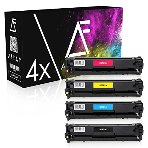 4 Alphafax Toner kompatibel zu HP LaserJet Pro 200 Color M251 M276 N NW Series - CF210X CF211A CF212A CF213A - Schwarz 2.400 Seiten, Color je 1.800 Seiten