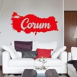 Islamische Wandtattoos - Meccastyle - Türkiye Haritasi Corum - A5-19