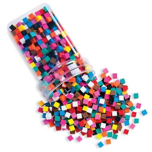 School Smart Centimeter Cubes for Grades K-6 - Set of 1000 - Assorted Colors by School Smart