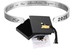 AFSTALR Graduation Bracelets 2025 for Womens,High School Class Graduation Personalized Inspirational bracelets, Women College 2025 Graduate Cuff Gifts for Her