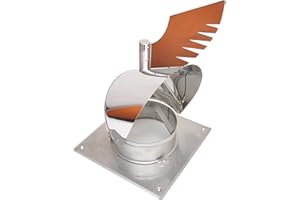 SYSTERM ROTOWENT DRAGON Neu automatisch Edelstahl Drehbarer Kaminaufsatz Schornsteinaufsatz Regenhaube 150 mm (6"). Mit Bodenplatte.