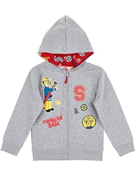 Feuerwehrmann Sam Jungen Sweatjacke mit Kapuze - grau