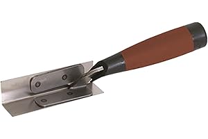 Truelle d'angle intérieur Marshalltown avec poignée DuraSoft, en acier inoxydable, pour le placoplâtre et le plâtre, dimensions de la truelle : 108x25 mm