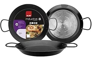 IBILI - Poêle à paella Inducta, 42 cm, Aluminium, Antiadhésif, 10 portions, Compatible avec l’induction