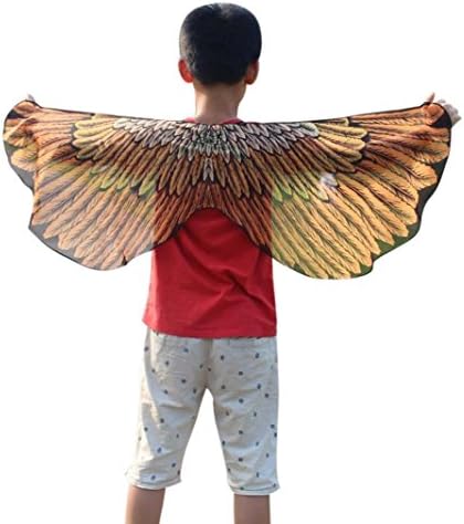 Child Shawl Sonnena 118*48CM Butterfly Wings Wrap Shawl Fairy Ladies Girls Nymph Pixie Costume Dresses Capes Stoles Coat Accessory Good Decoration For Party Dress up Easter Day Gift (118*48CM, Orange)