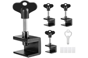 DURDIIY 4 Pcs Serrure Fenetre Coulissante, Verrou baie Coulissante, Bloque fenetre coulissante d'aluminium, Réglable Bloque Porte Coulissante, Verrou Fenetre Coulissante Avec Clé Pour La Sécurité Des Enfants