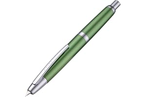 WIKULT Jinhao 10 - Stylo plume sans capuchon avec boîte, pointe fine rétractable vert sapin de mer avec ensemble de convertisseur (Clip Argenté)