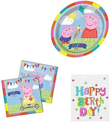 Peppa Pig Plates &amp; Napkins + Complimentary Loot Bags