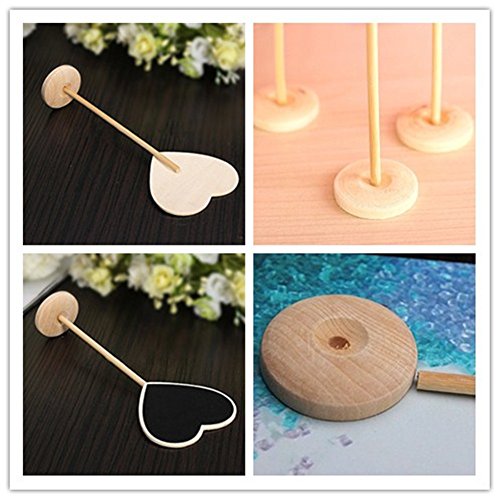 makhry 10 Hochzeit Party Favor Mini Tafel in Herz mit Ständer für Tisch Anzahl Preis Nachricht Board Tischkarte Favor Tag (Burly Holz) … - 4