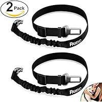 Hunde-Anschnallgurt fürs Auto, PAMIYO 2 Sicherheitsgurt höchste Sicherheit Dich und Deinen Hund - mit besonders elastischer Ruckdämpfung für maximalen Komfort - passend für alle Hunderassen (Schwarz)